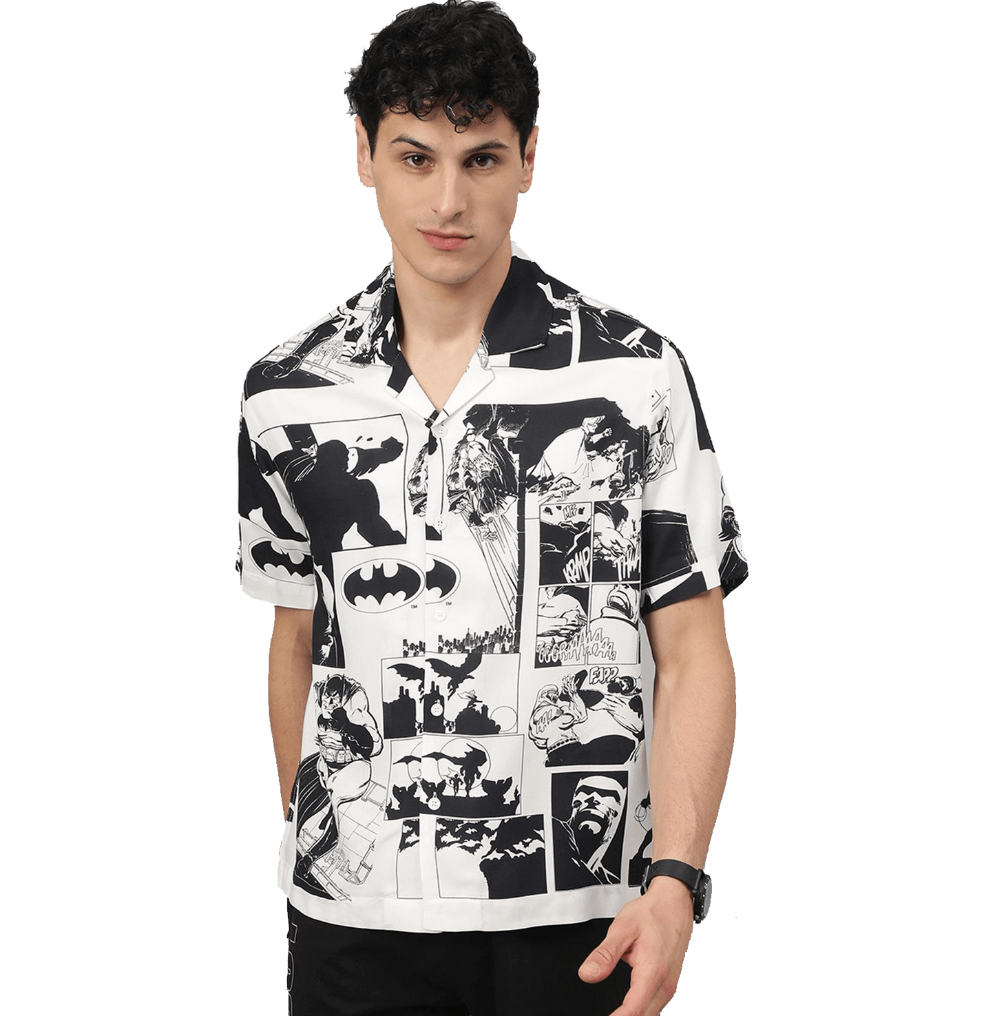 Batman 1522 Black White Mens Shirt - www.entertainmentstore.in