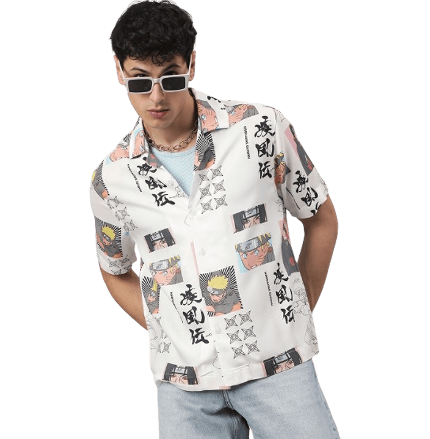 Naruto 1515 White Mens Shirt - www.entertainmentstore.in