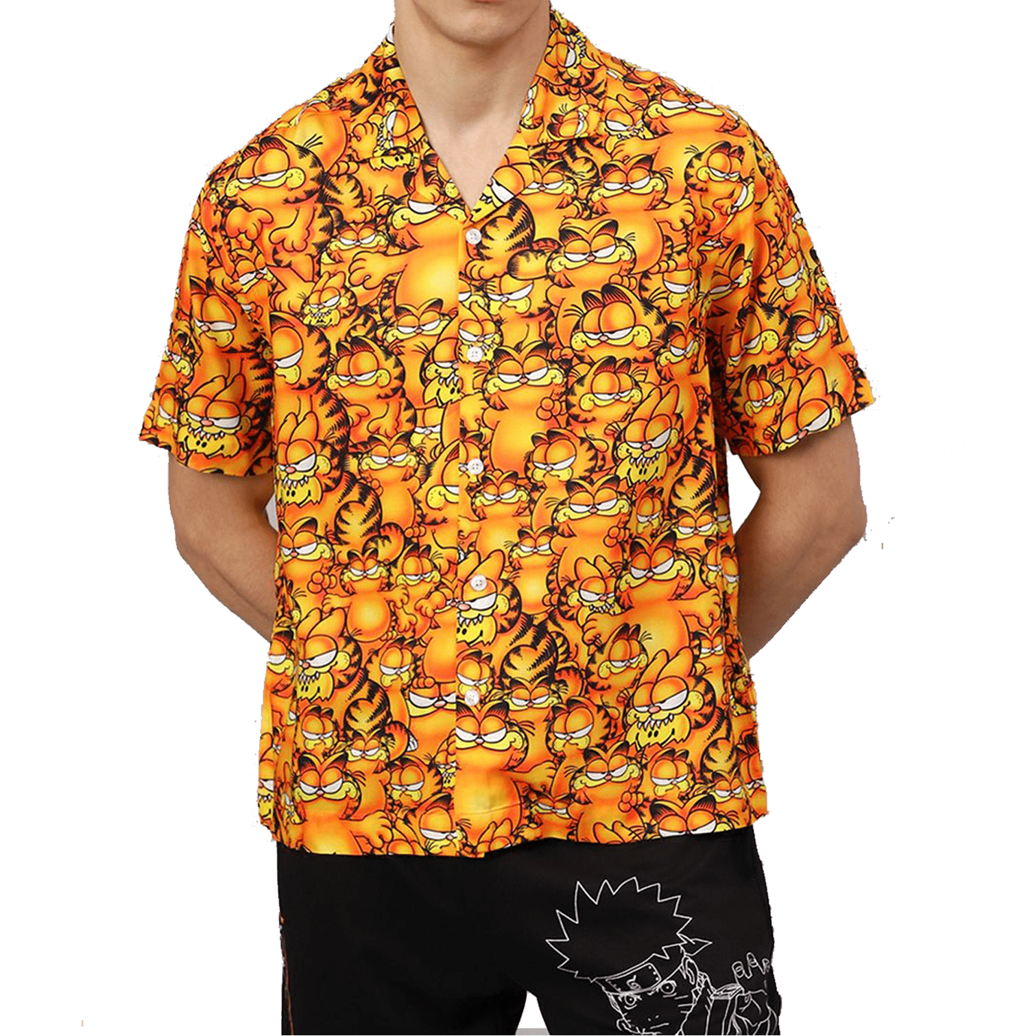 Garfield 1558 Orange Mens Shirt - www.entertainmentstore.in