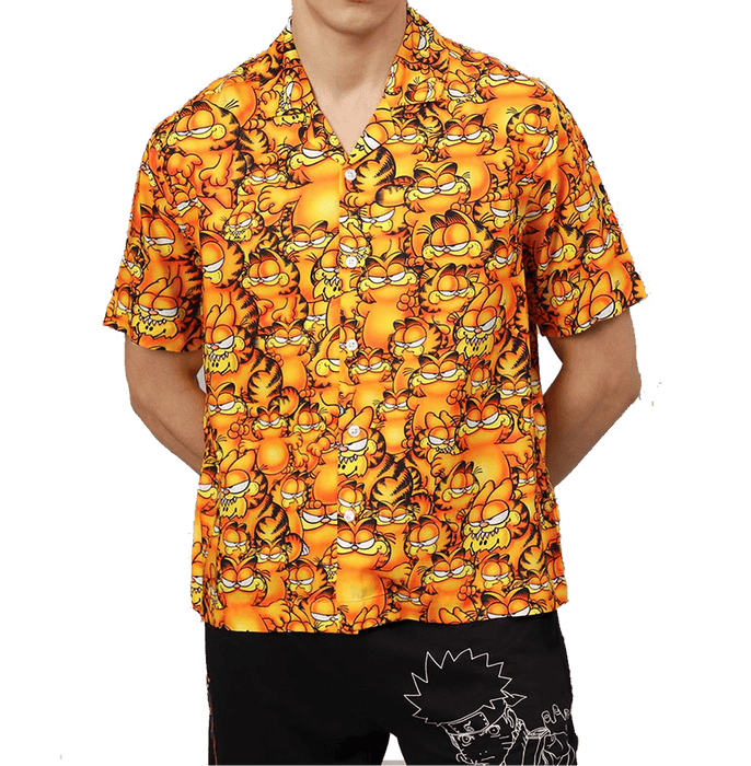 Garfield 1558 Orange Mens Shirt - www.entertainmentstore.in