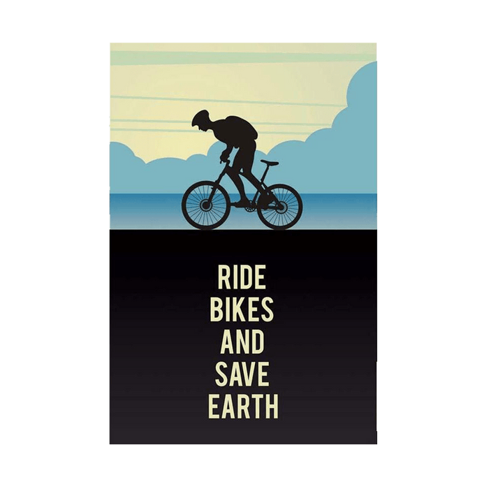 Ride Bikes And Save Earth Art Print - www.entertainmentstore.in