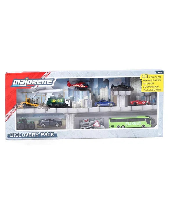 Majorette Discovery Pack 10 Vehicles + Accessories