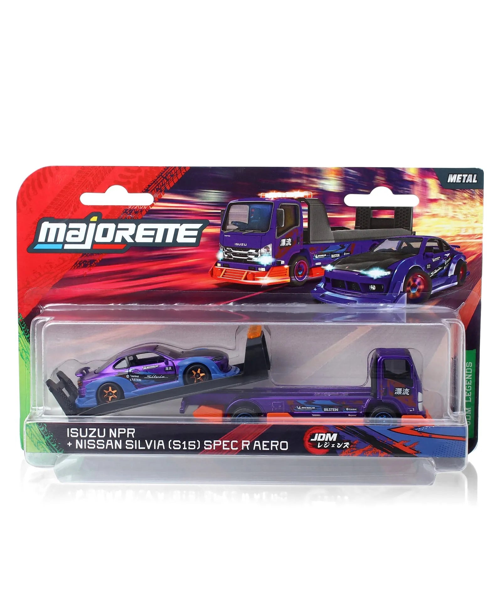 Majorette Isuzu NPR & Nissan Silvia S15 Spec R Aero Toy Set