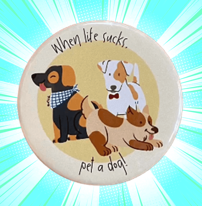 Pet A Dog Badge Magnet - www.entertainmentstore.in