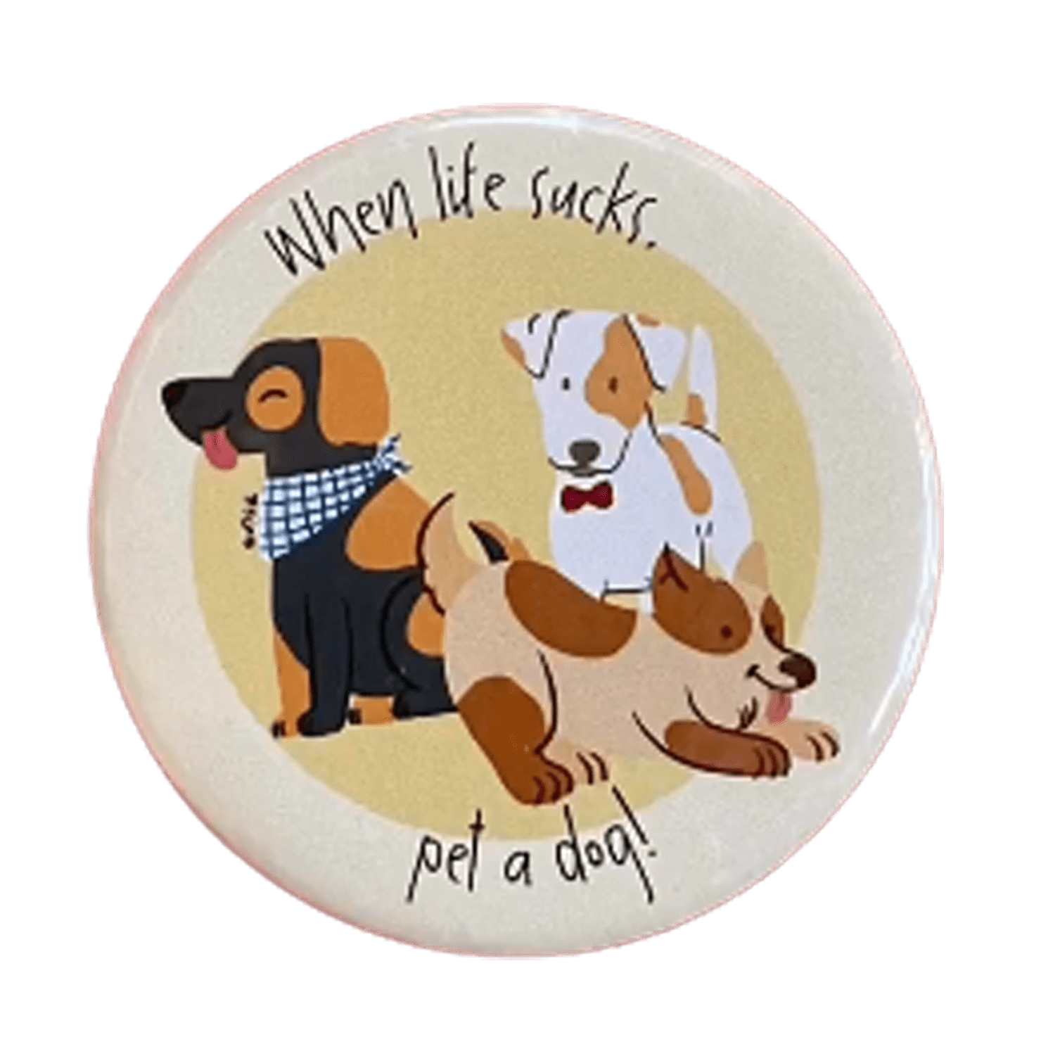 Pet A Dog Badge Magnet - www.entertainmentstore.in