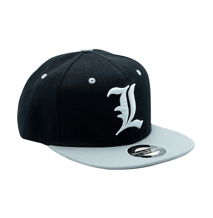 Death Note Black And Grey L Snapback Cap - www.entertainmentstore.in