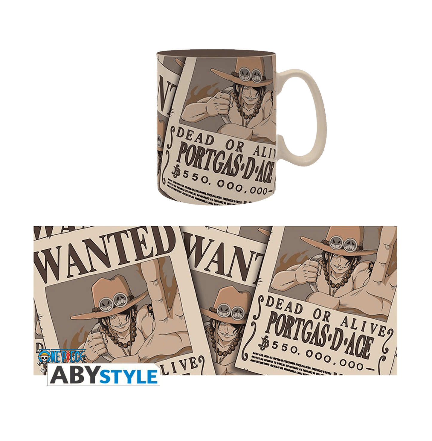 One Piece Ace Wanted King Size Mug - www.entertainmentstore.in