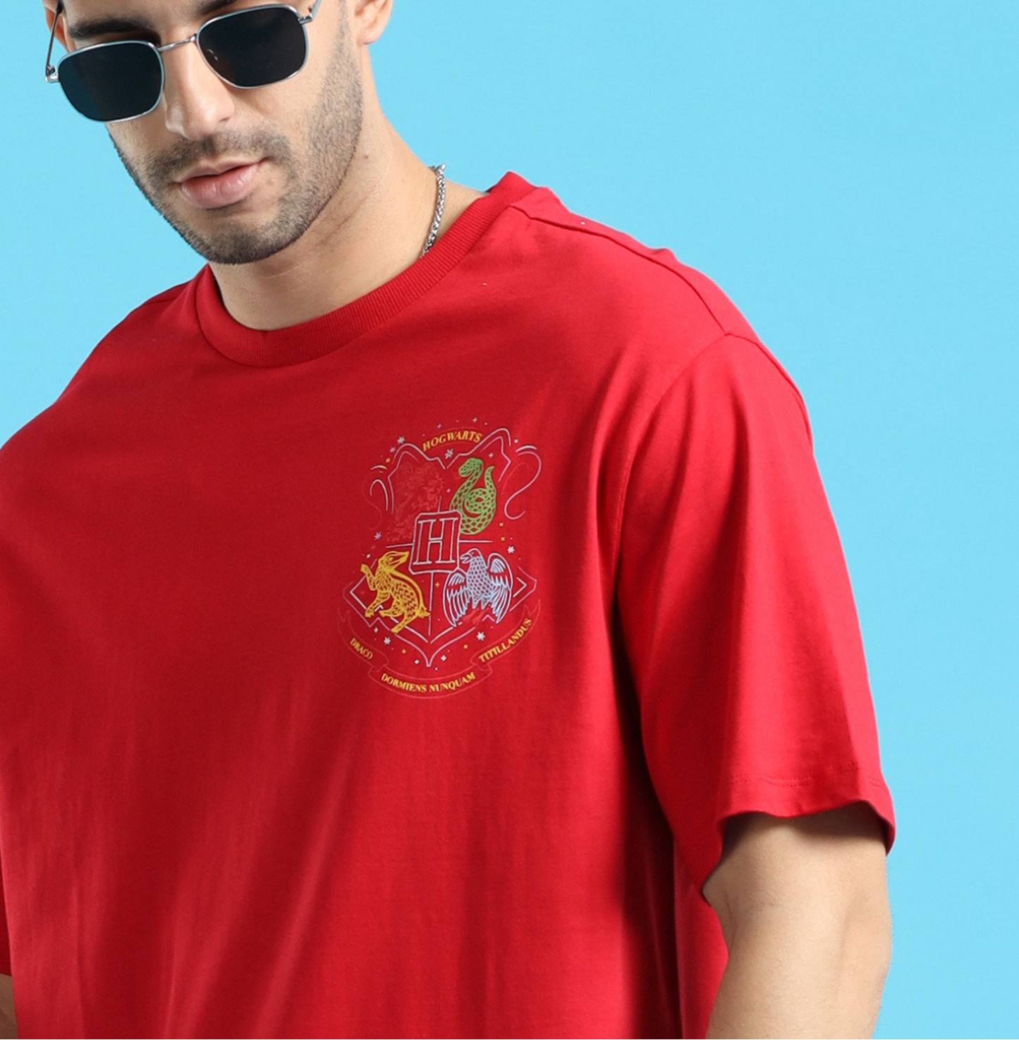 Harry Potter 3587 Salsa Red Oversized T Shirt - www.entertainmentstore.in