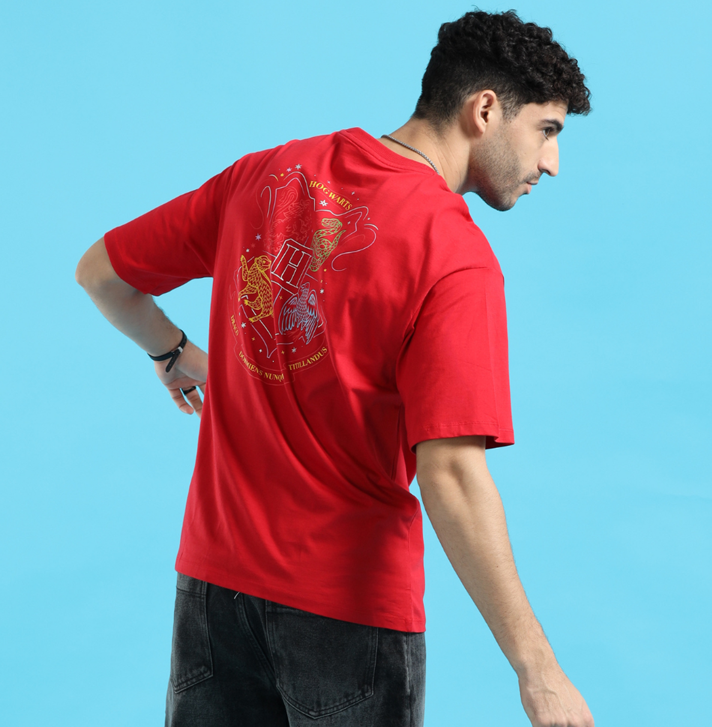 Harry Potter 3587 Salsa Red Oversized T Shirt - www.entertainmentstore.in