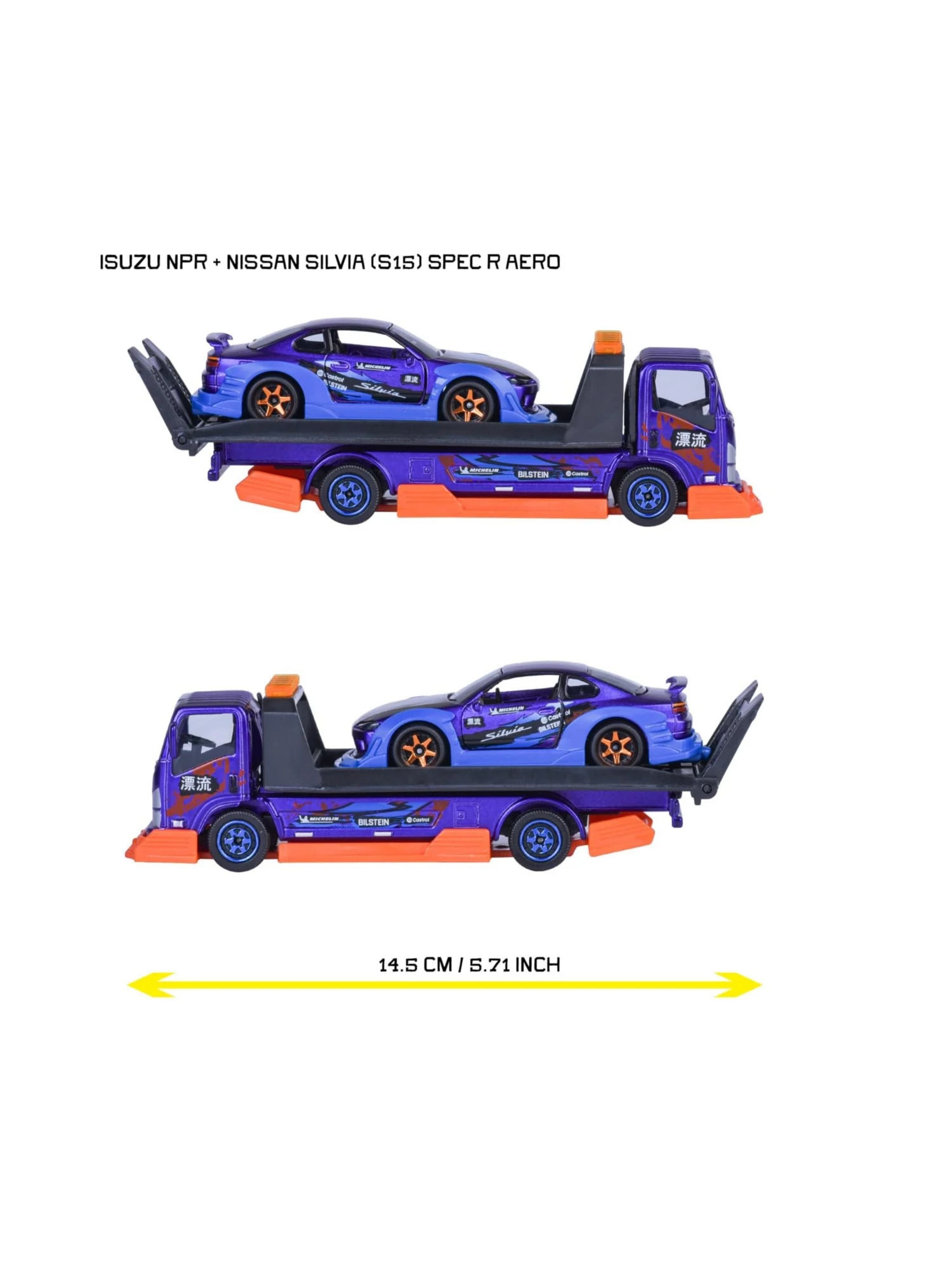 Majorette Isuzu NPR & Nissan Silvia S15 Spec R Aero Toy Set