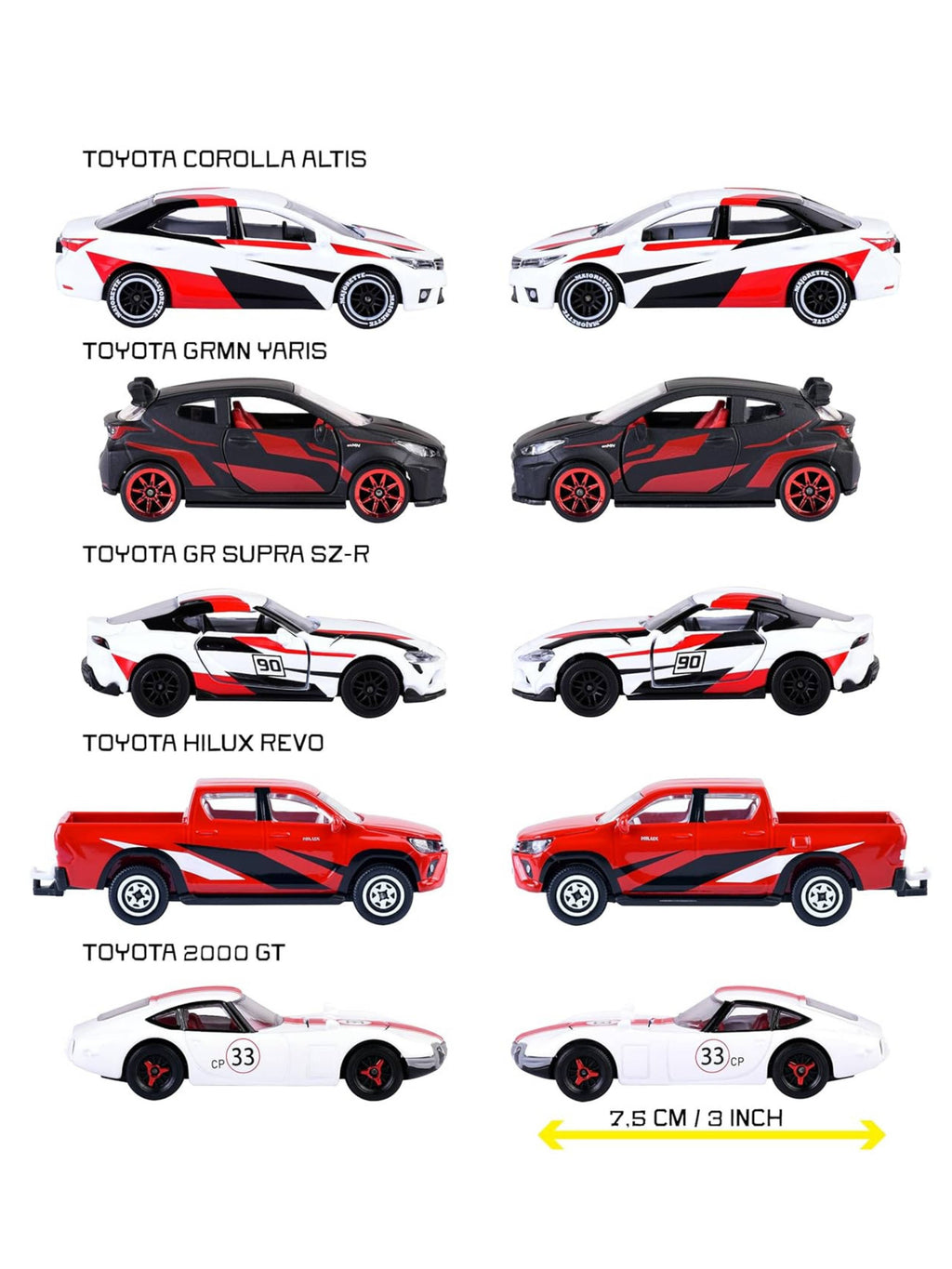 Majorette Japan Racer 5-Car Set - Diecast Metal Toy Cars