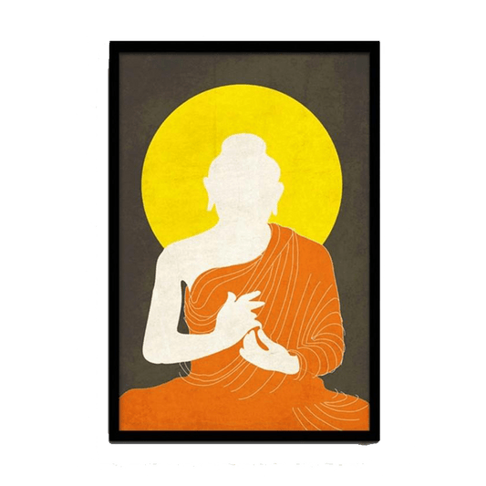 Buddha Orange Drape Silhouette Framed Poster - www.entertainmentstore.in