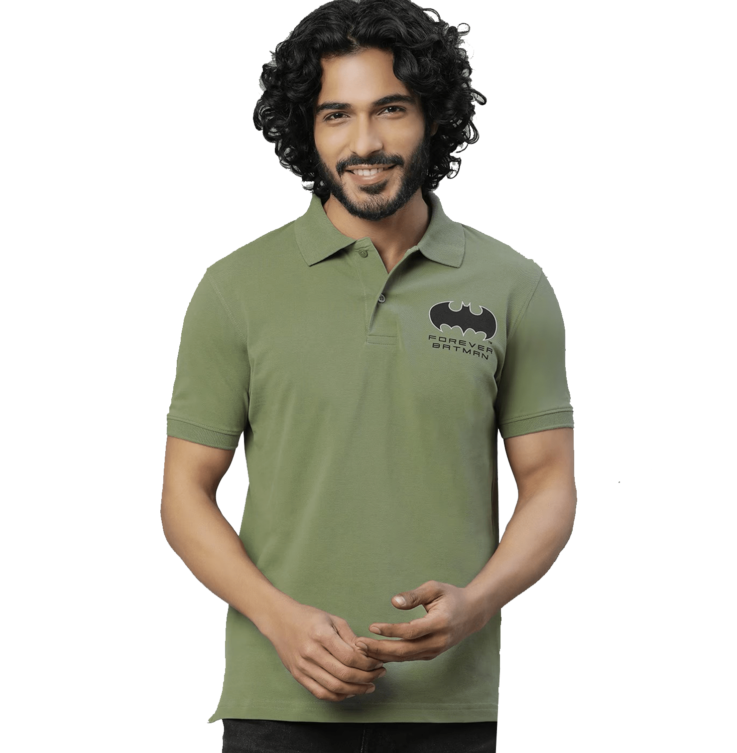 Batman 0766 Sage Green Polo T Shirt - www.entertainmentstore.in