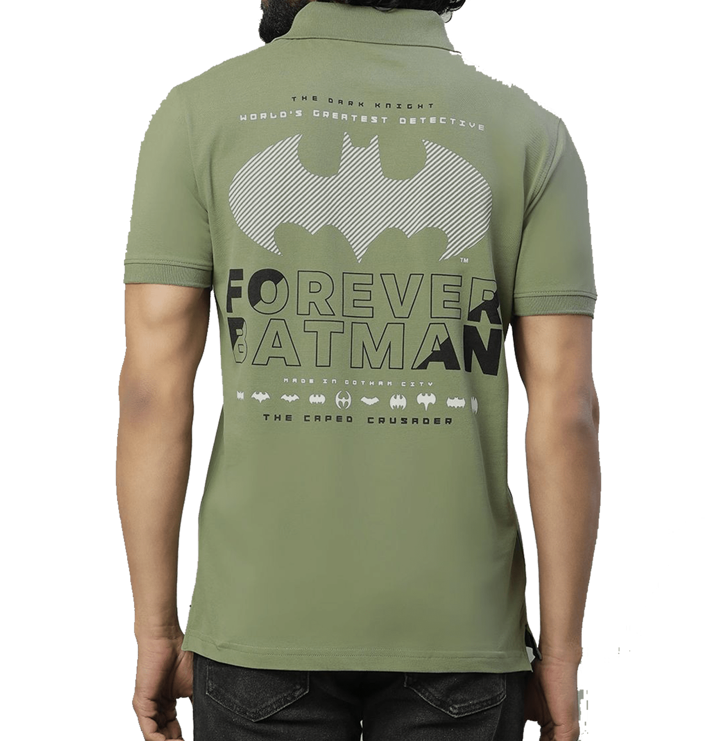 Batman 0766 Sage Green Polo T Shirt - www.entertainmentstore.in