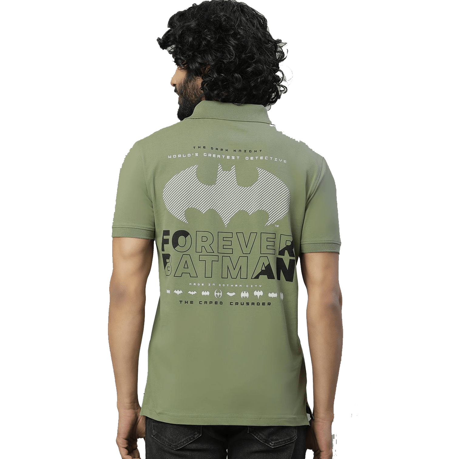 Batman 0766 Sage Green Polo T Shirt - www.entertainmentstore.in