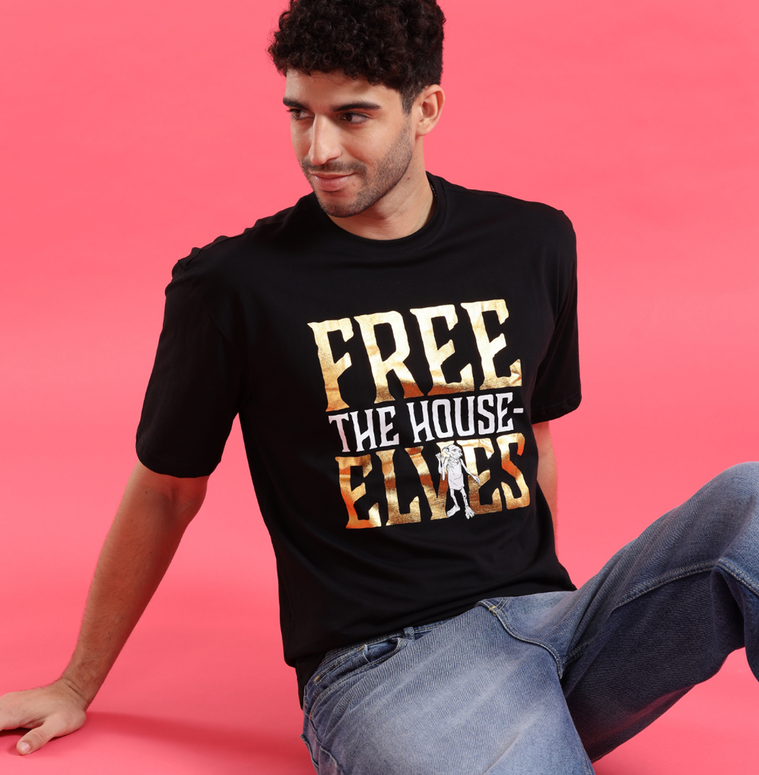 Harry Potter Free The House Elves Black Mens T Shirt - www.entertainmentstore.in