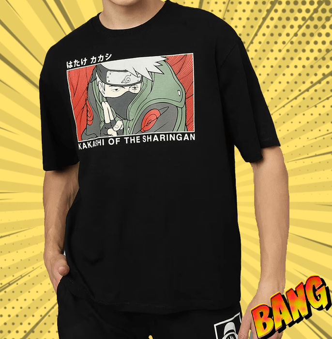 Naruto 1645 Black Loose Fit T Shirt - www.entertainmentstore.in