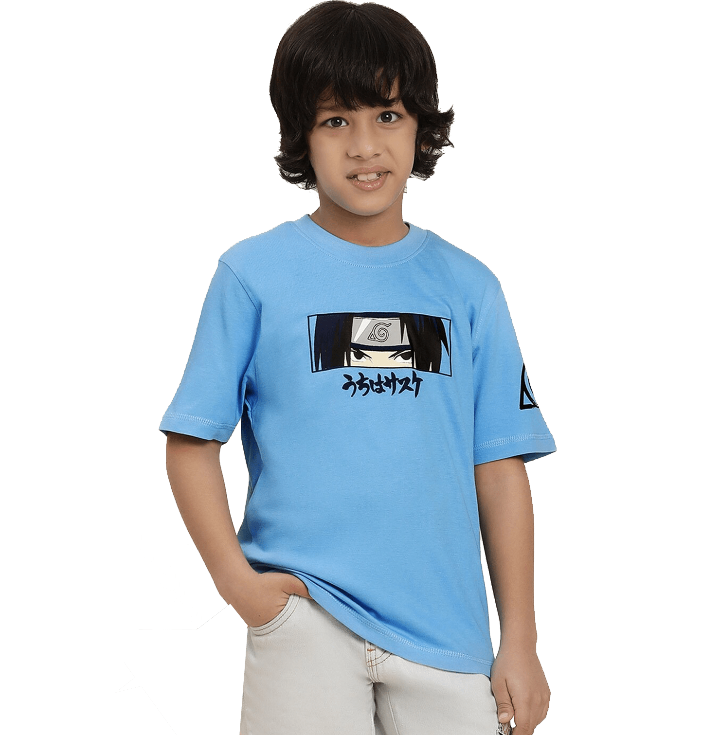 Naruto 0751 Blue Kids Boys T Shirt - www.entertainmentstore.in