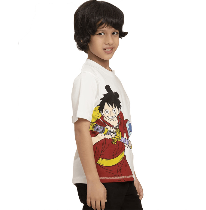 One Piece 1541 Off White Kids Boys T Shirt - www.entertainmentstore.in