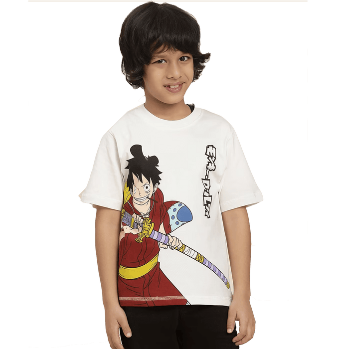 One Piece 1541 Off White Kids Boys T Shirt - www.entertainmentstore.in
