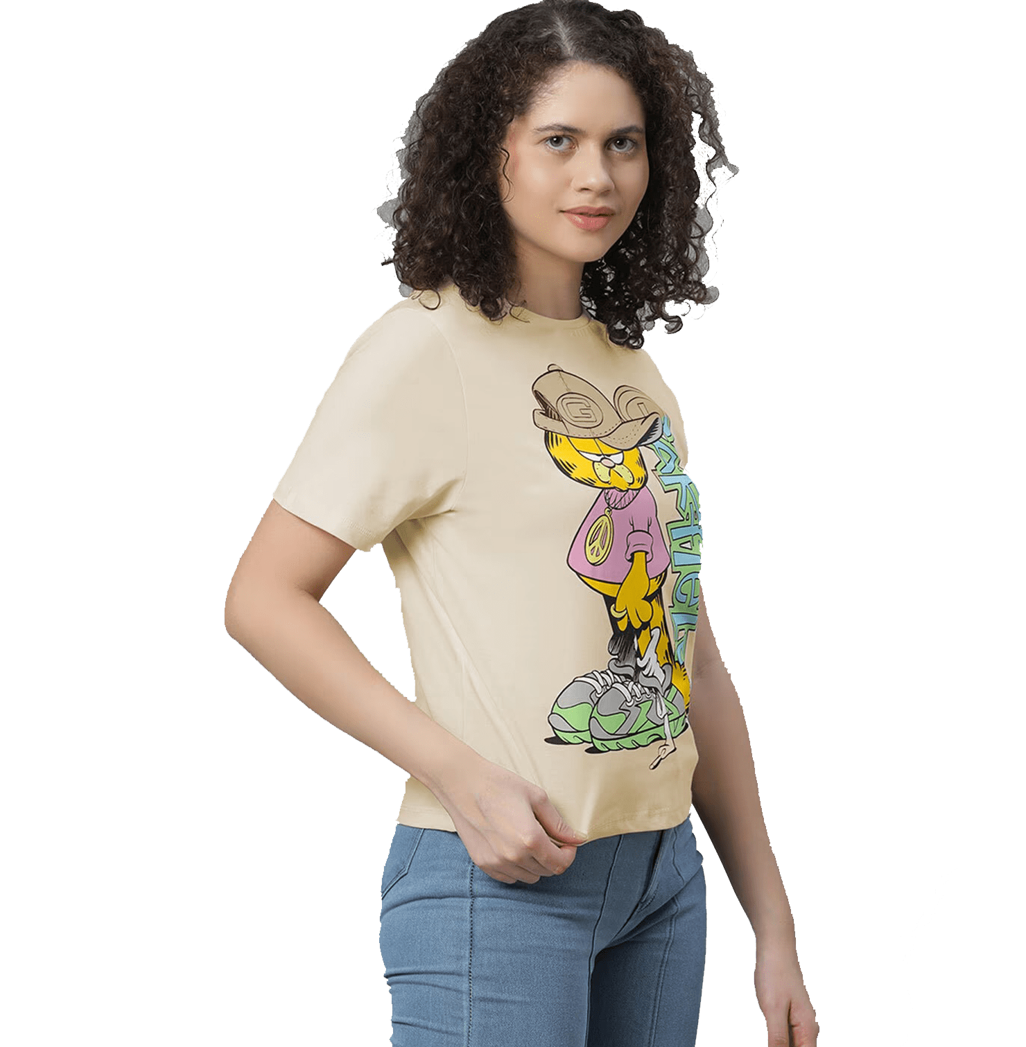 Garfield 1026 Pearl Ivory Women T Shirt - www.entertainmentstore.in