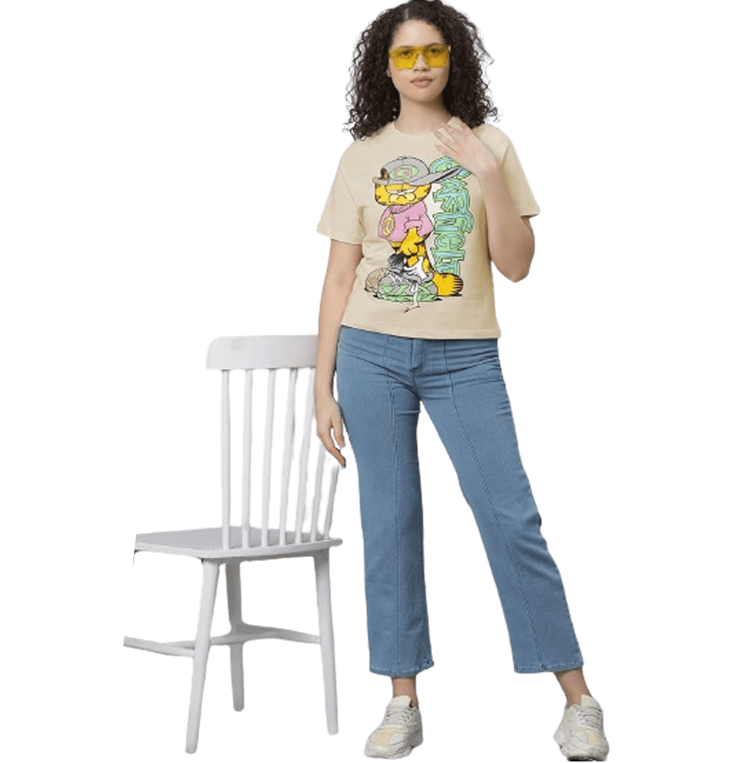 Garfield 1026 Pearl Ivory Women T Shirt - www.entertainmentstore.in