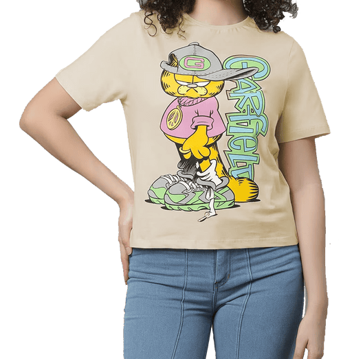 Garfield 1026 Pearl Ivory Women T Shirt - www.entertainmentstore.in