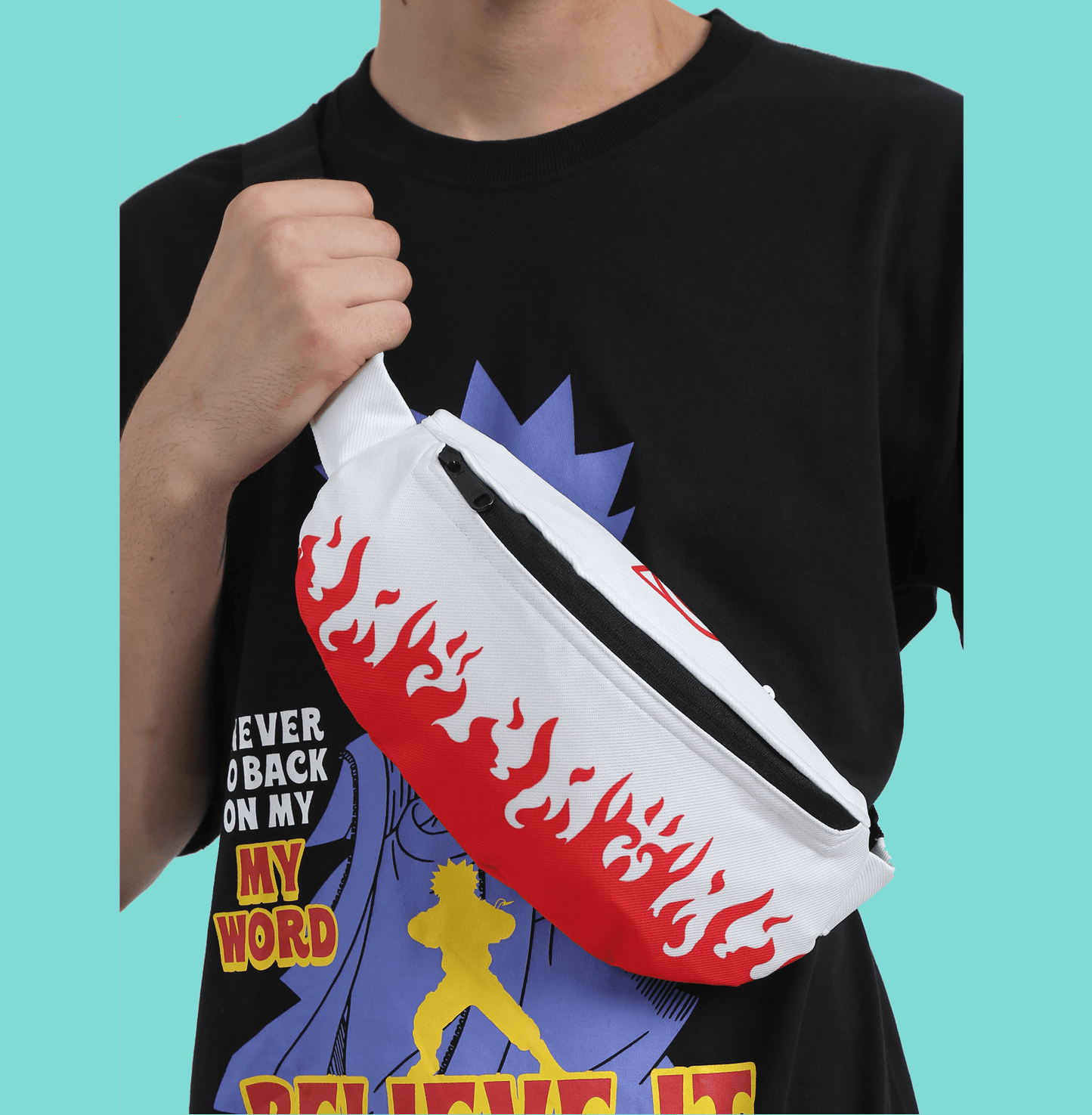 Clothing Red Kappa Fanny Pack Naruto Leaf Village White Custom