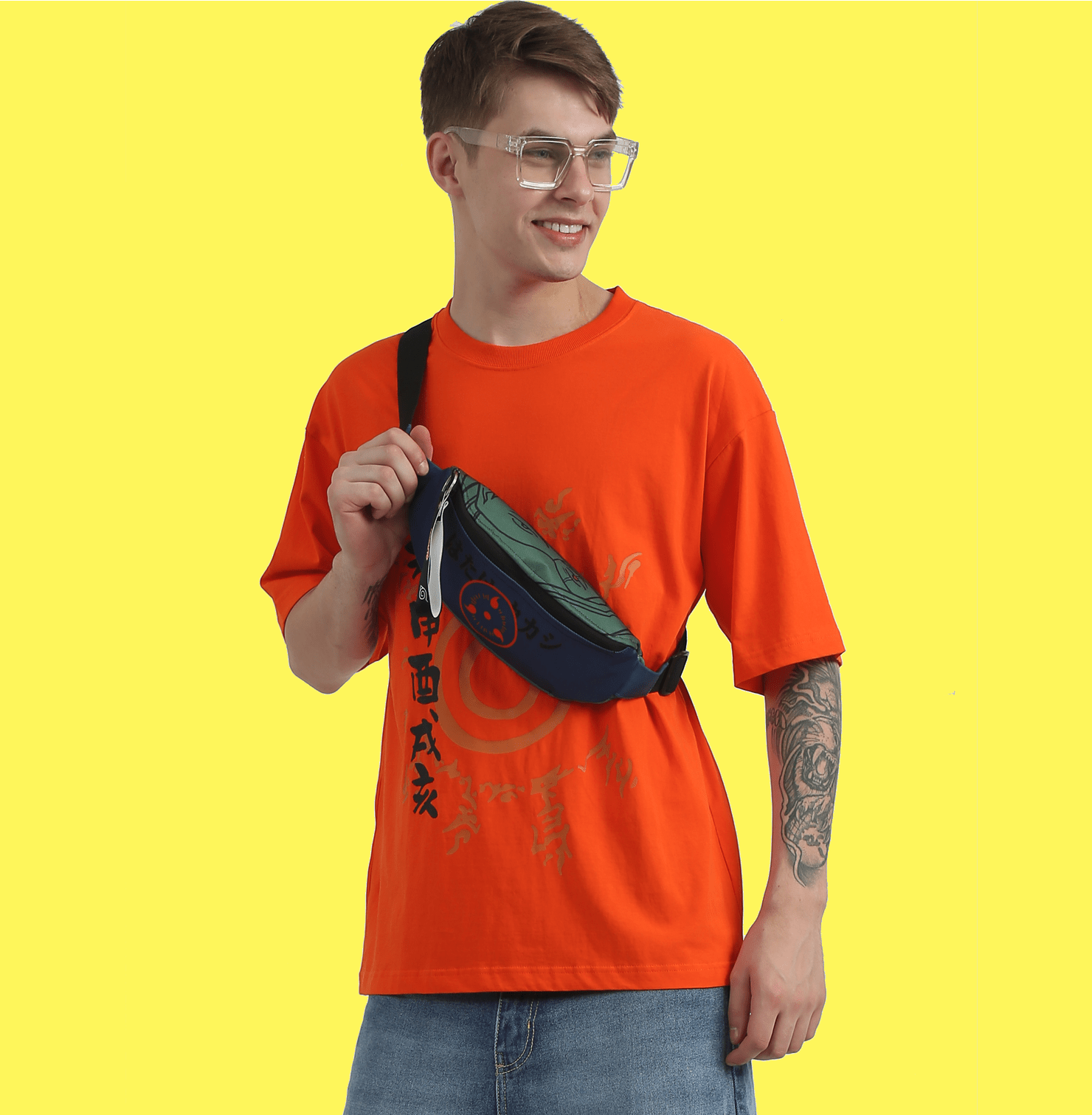 Naruto Kakashi Green Print Fanny Bag 