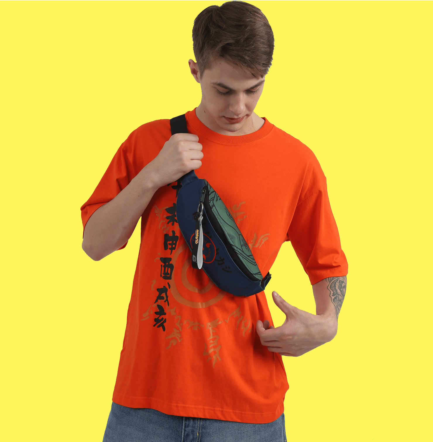 Naruto Kakashi Green Print Fanny Bag 