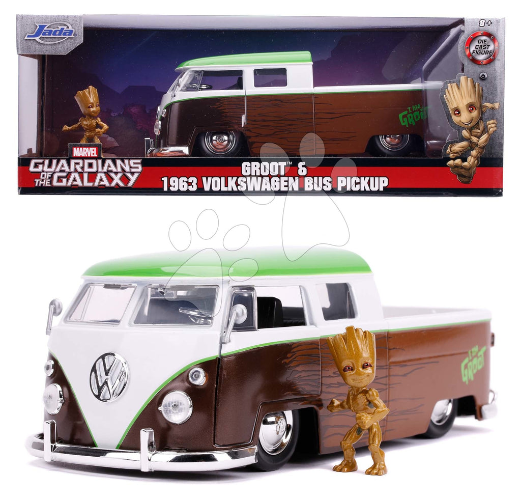 Volkswagen VW Bus PickUp 1963 with figure Groot Marvel Guardians