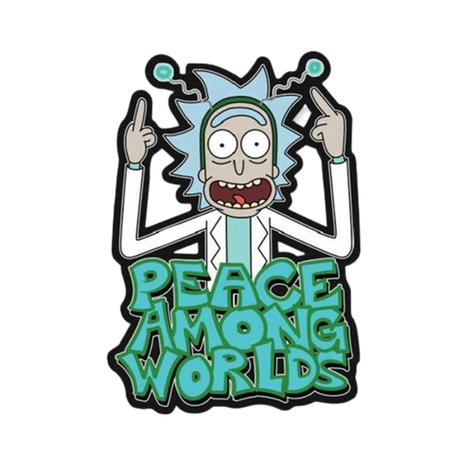 Rick And Morty Peace Among World Sticker - www.entertainmentstore.in