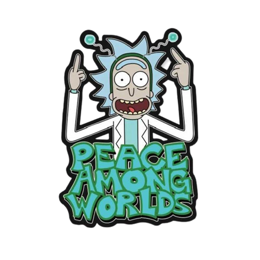 Rick And Morty Peace Among World Sticker - www.entertainmentstore.in