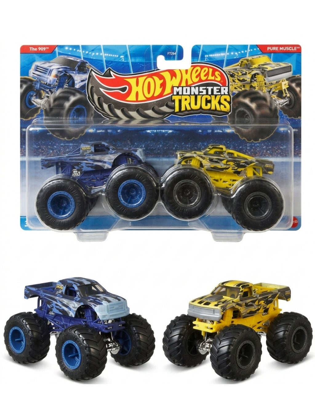 Hot Wheels Monster Trucks The 909 vs Pure Muscle 2-Pack
