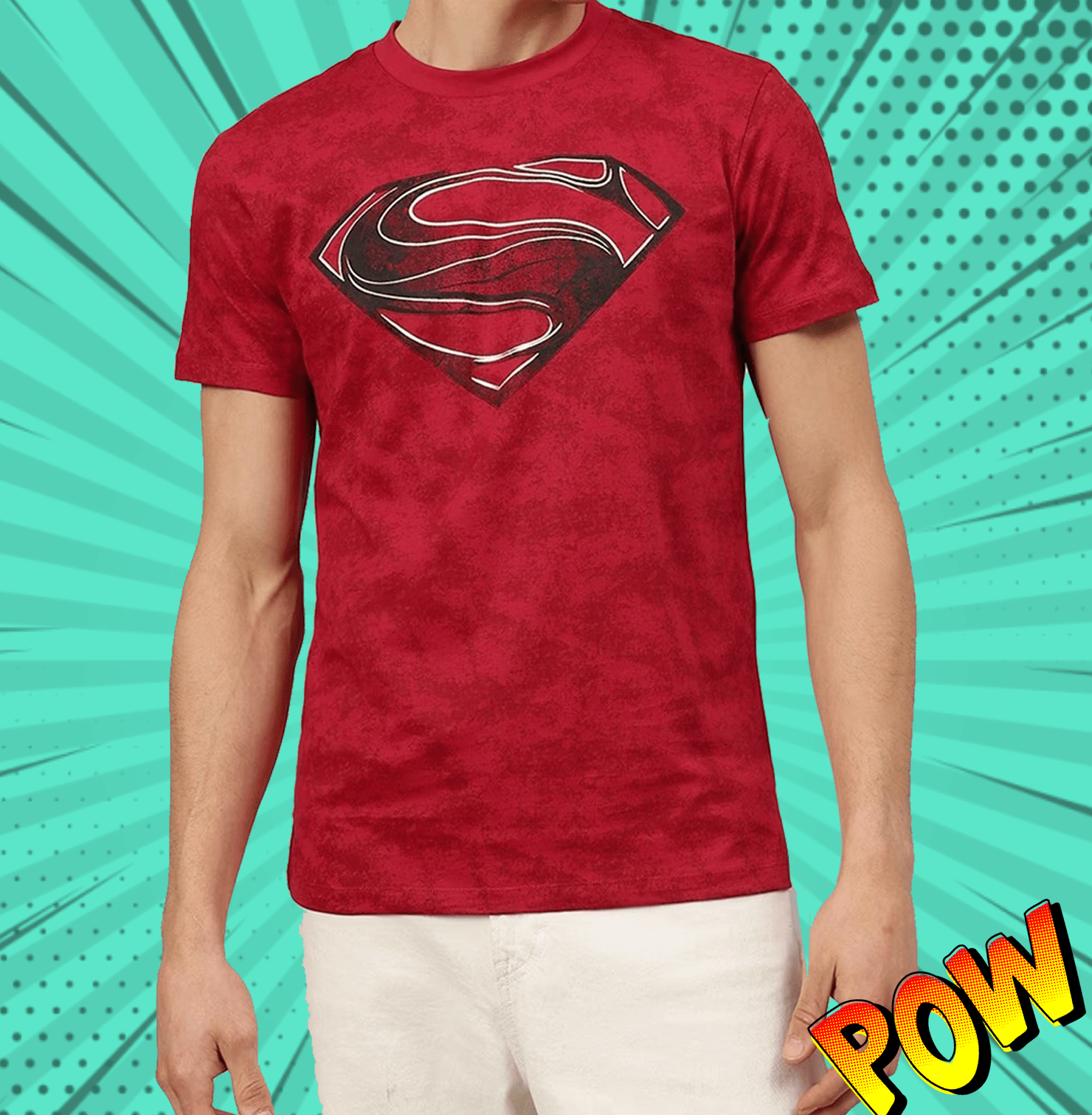 Superman 0210 Salsa Red T Shirt - www.entertainmentstore.in