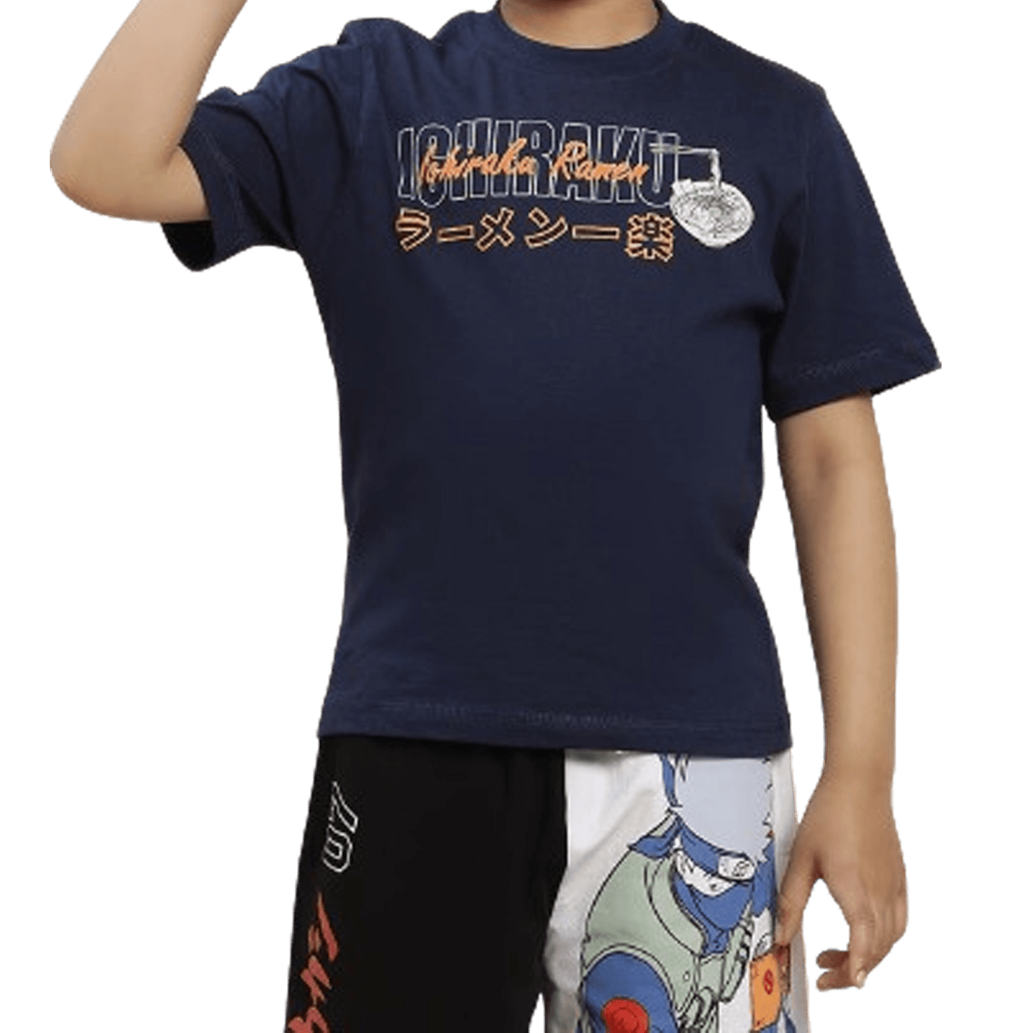 Naruto 649 Navy Peony Kids T Shirt - www.entertainmentstore.in