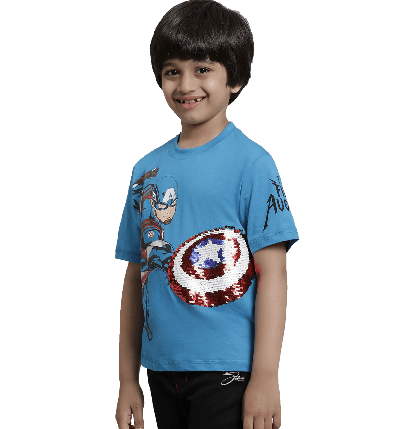 Captain America 955 Dresden Blue Kids Boys T Shirt - www.entertainmentstore.in