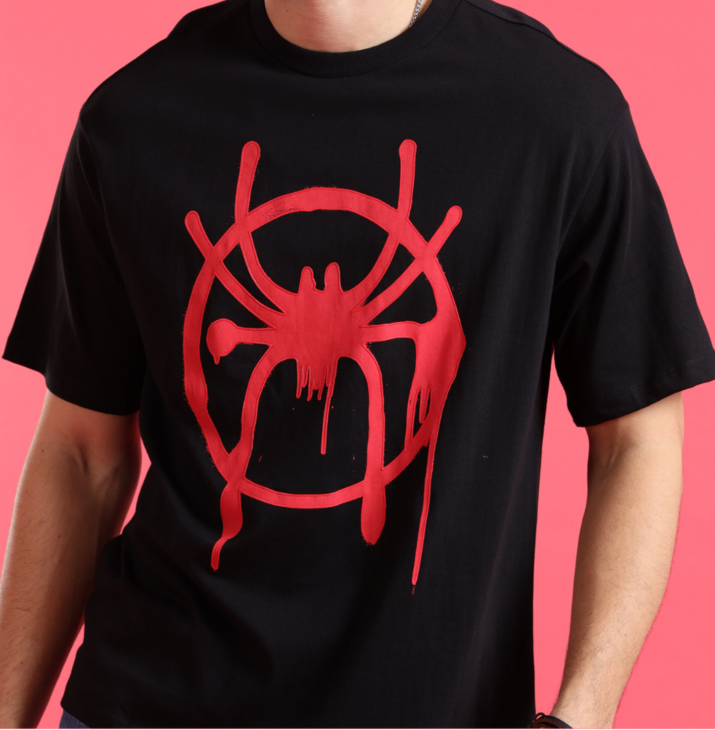 Spiderman 0006 Black Oversize T Shirt - www.entertainmentstore.in