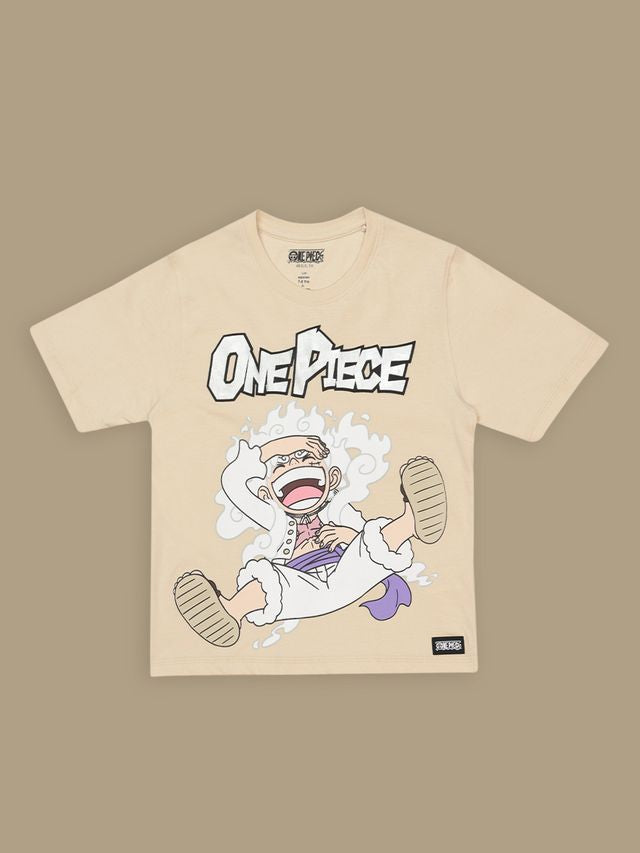 One Piece Luffy  Classic Beige Kids T Shirt
