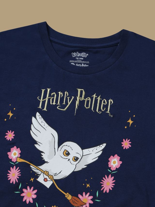 Harry Potter Navy Peony Kids T Shirt
