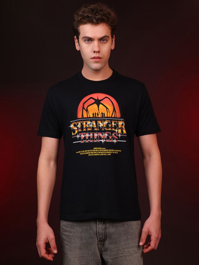 Stranger Things Hawkins  Black T Shirt