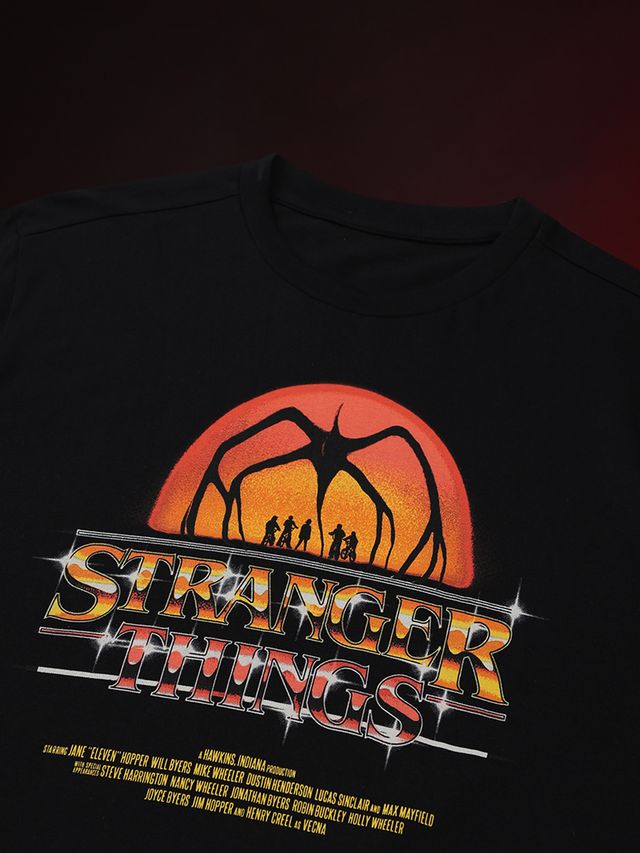 Stranger Things Hawkins  Black T Shirt