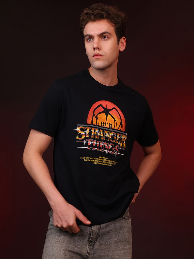 Stranger Things Hawkins  Black T Shirt