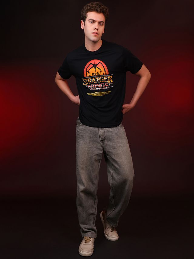 Stranger Things Hawkins  Black T Shirt