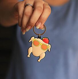 Friends Turkey with Sunglasses Rubber Keychain