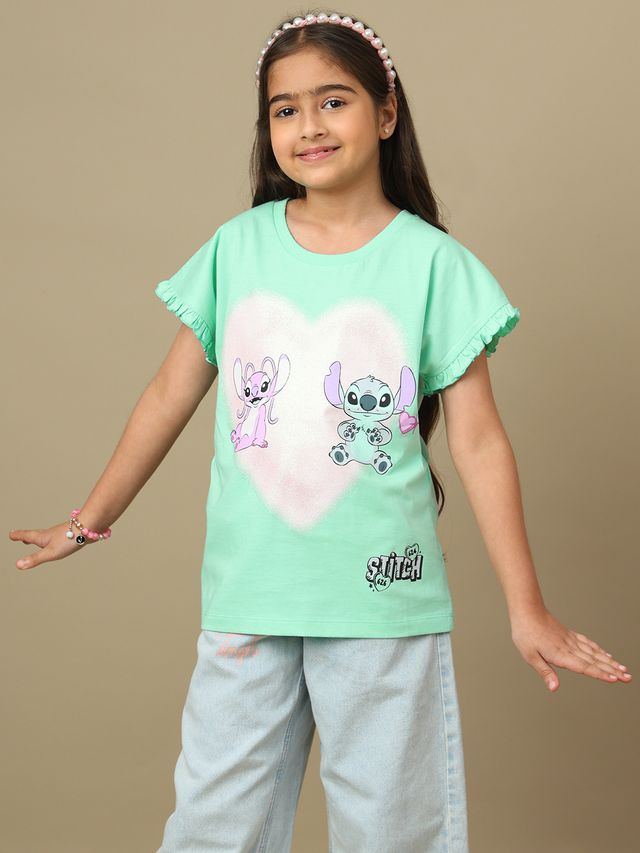 Lilo & Stitch  Green Kids T Shirt