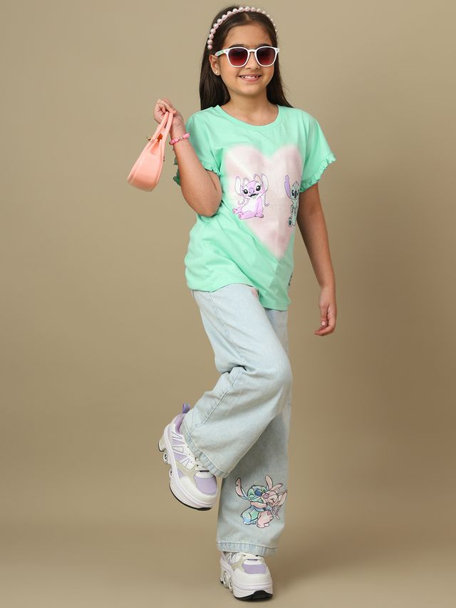 Lilo & Stitch  Green Kids T Shirt