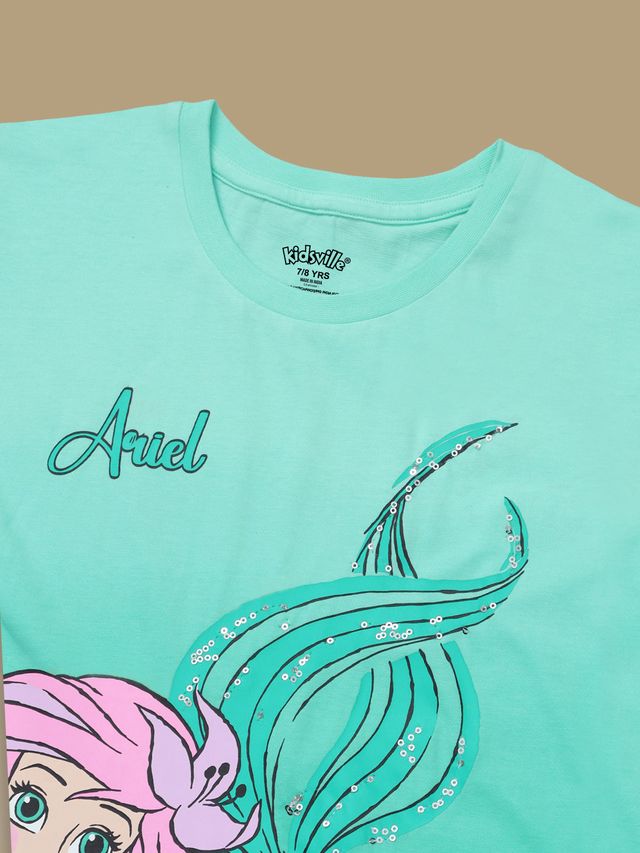 Disney Princess  Green Ombre Kids T Shirt
