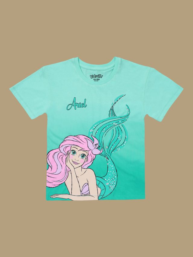 Disney Princess  Green Ombre Kids T Shirt
