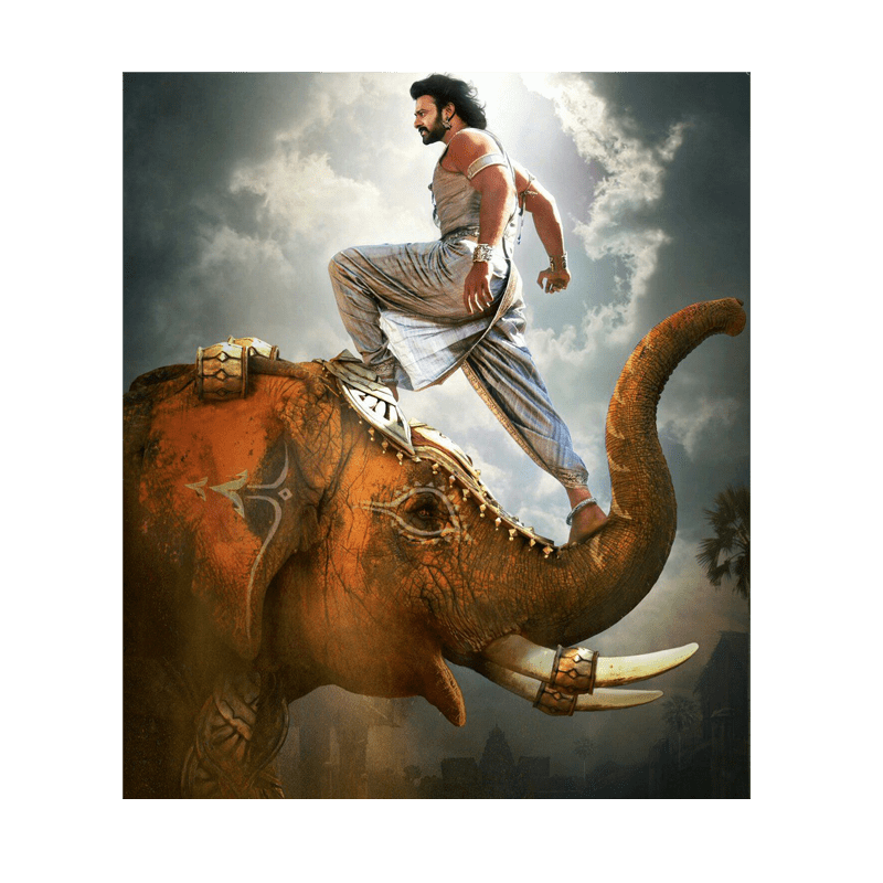 Baahubali On Elephant Poster - www.entertainmentstore.in